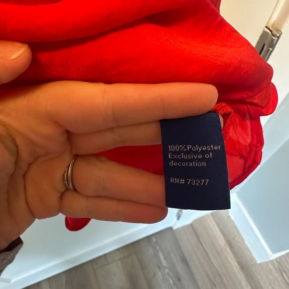 Red Work Top Apt. 9 Flowy Shiny Petite - Picture 3 of 5